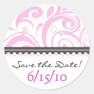 Rond Trendy Soft Pink Swirlies Enregistrer le sticker D