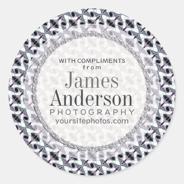 Rond Tribal Twist B&W Motif Social Business Sticker (Devant)