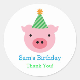 Rond Trois Petits Cochons Favorisent Sticker