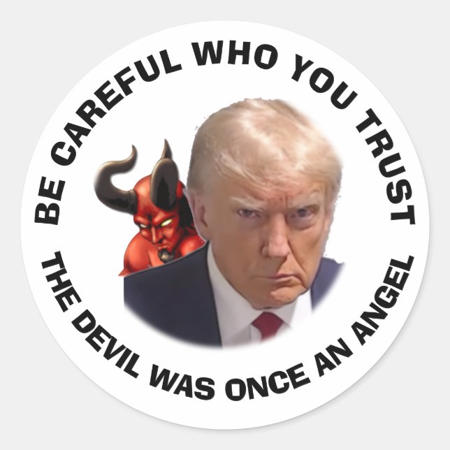 Rond TRUMP ET LE Sticker DU DIABLE (Devant)