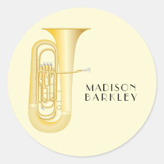 Rond Tuba Musician Band Enseignant Oval Sticker