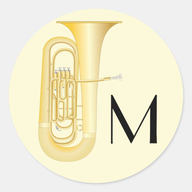Rond Tuba musicien de bande enseignant Sticker classiqu (Devant)