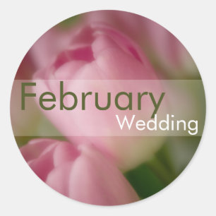 Rond Tulipes roses ・ Sticker Mariage de février