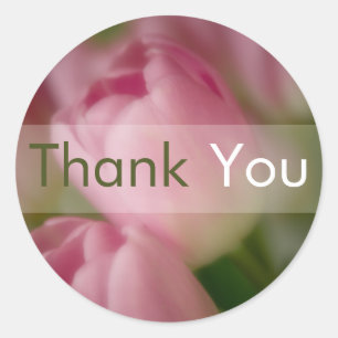 Rond Tulipes roses ・ Sticker Merci
