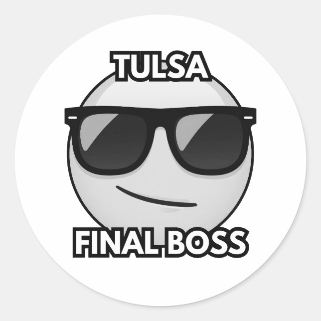 Rond Tulsa Final Boss Cool Emoji Sticker (Devant)