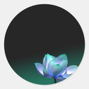 Rond Turquois Blue lotus sticker
