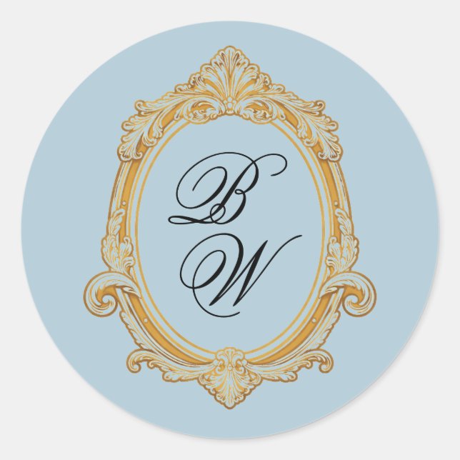 Rond Tuscany Countryside Ornate Wedding Sticker (Devant)