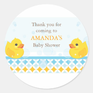 Rond Twin Rubber Duckies Bébé Douche Favoriser Sticker
