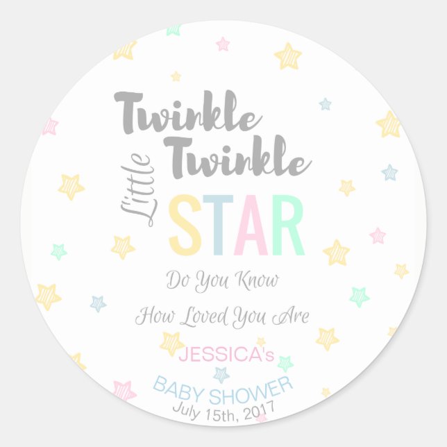 Rond Twinkle Twinkle Little Star personnalisé - Sticker (Devant)