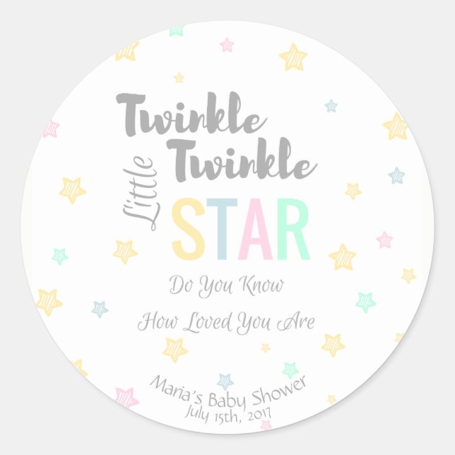Rond Twinkle Twinkle Little Star personnalisé - Sticker (Devant)