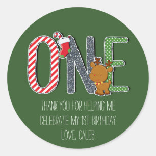 Rond UN 1er Anniversaire Sticker personnalisé Fête de N