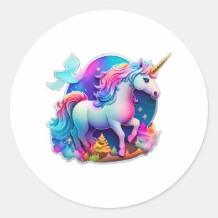 Rond Un Beau Sticker Unicorn