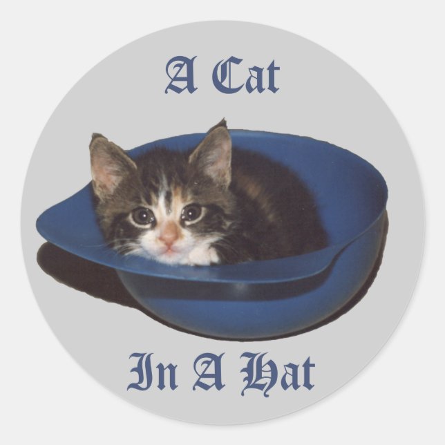 Rond Un chat dans un Sticker Casquette (Devant)