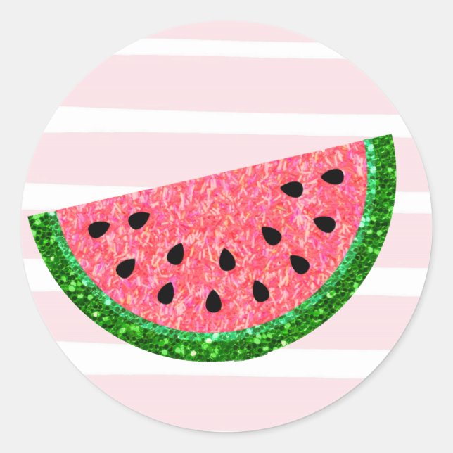 Rond Un dans un melon, Sticker Watermelon, Étiquette, T (Devant)