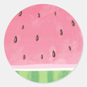 Rond Un dans un melon Watermelon Tags Enveloppe Sticker