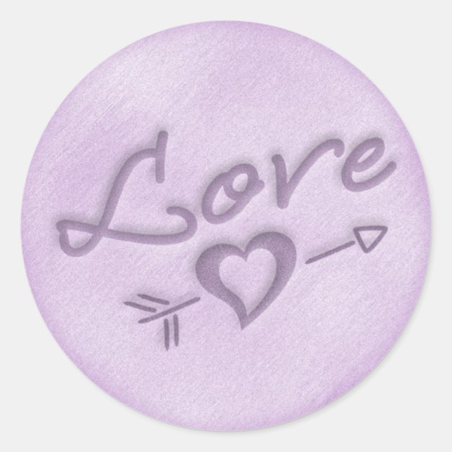 Rond Un Sticker Coeur De Mariage De Plage (Violet) (Devant)