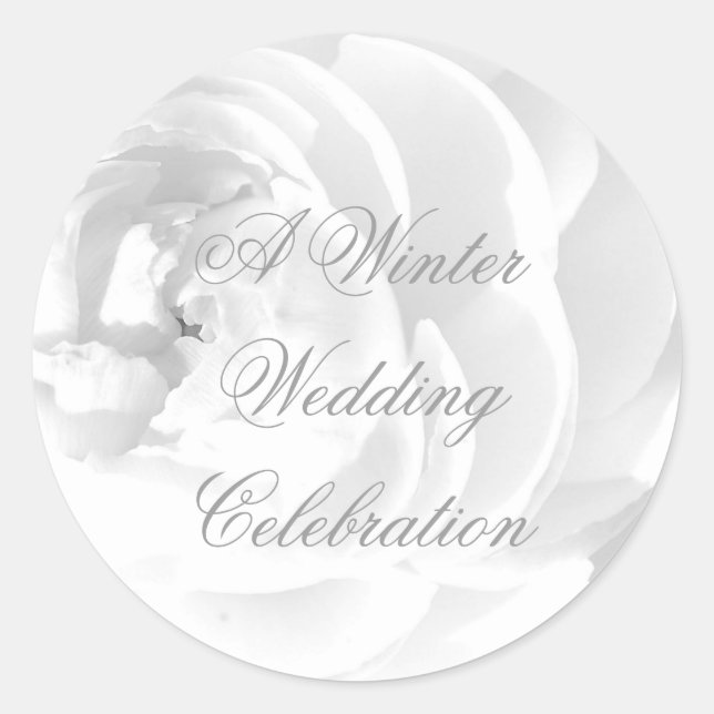 Rond Un Sticker de célébration de mariage d'hiver (Devant)
