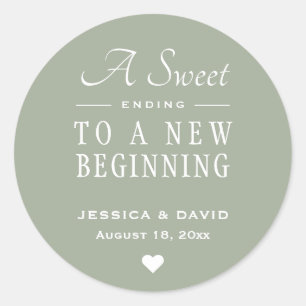 Rond Un Sticker De Mariage Vert Sweet Terminant