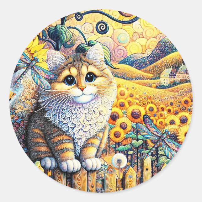Rond Un Sticker du jour ensoleillé (Devant)