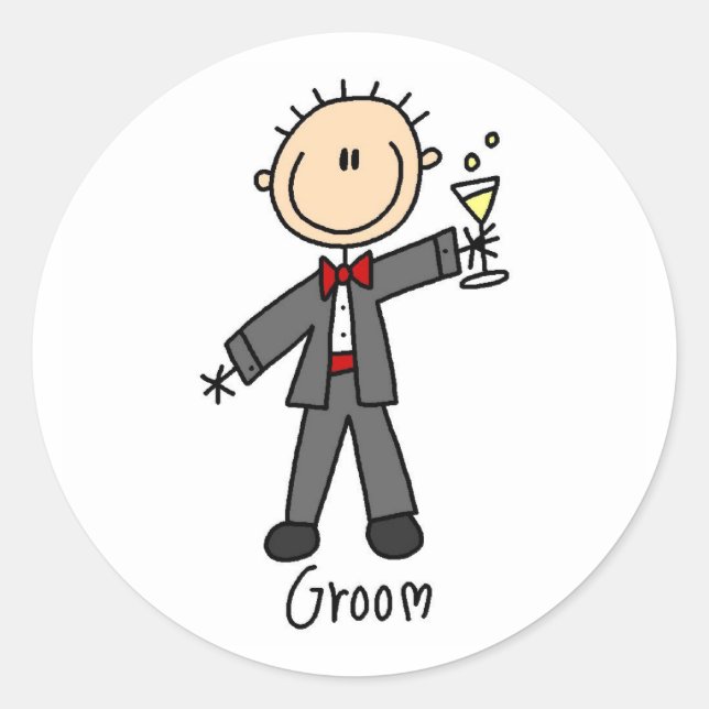 Rond Un Verre Pour Le Sticker Groom (Devant)