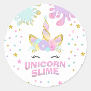 Rond Unicorn Slime Party Favoriser Tag Sticker Slime Pa