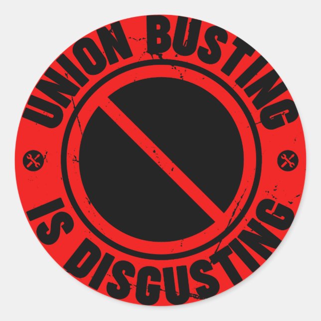 Rond Union Busting est répugnant Sticker Classic Round (Devant)