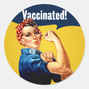 Rond Vacciné Rosie le Sticker Riveter