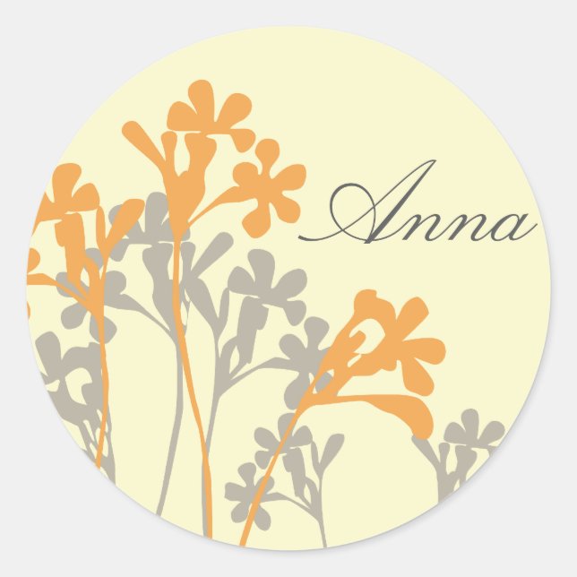 Rond Vector Floral Design L Sticker tout usage personna (Devant)