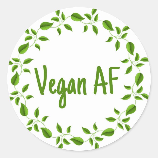 Rond Vegan AF, Sticker Vegan, Vaganisme Végétarien (Devant)