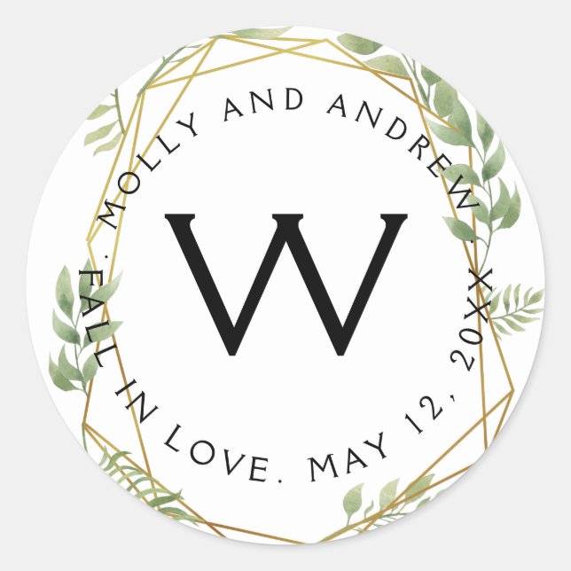 Rond verdure cristalline feuillage STICKER fête/mariage (Devant)