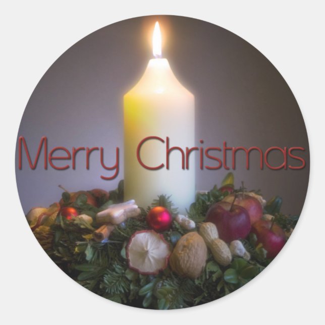 Rond Verrerie et bougie ・ Sticker de Noël (Devant)