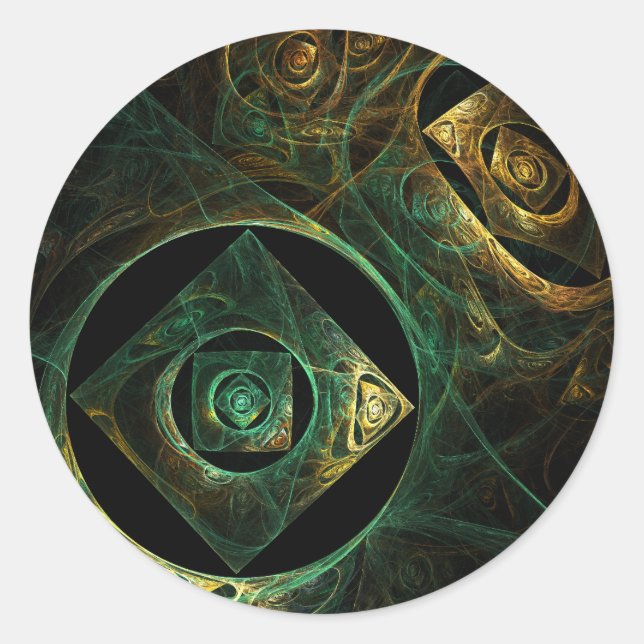 Rond Vibrations magiques Sticker Abstrait Art Round (Devant)