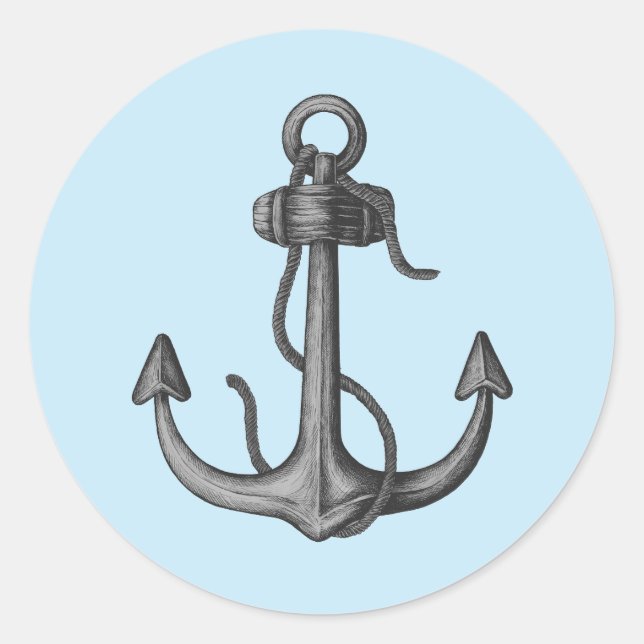 Rond vie marine "ANCRE" STICKER DE SCELLULE D'ENVELOPPE (Devant)