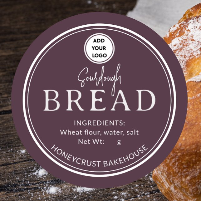 Rond Vintage Wine Bakery Sourdough Bread Logo Sticker (Créateur téléchargé)