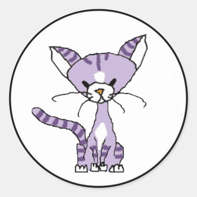 Rond Violet le chat Sticker (Rencontrez les mâts) (Devant)