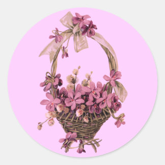 Rond Violettes dans un Sticker Panier