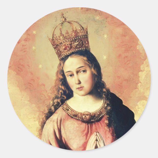 Rond Virgin Mary Regina Caeli Sticker (Devant)