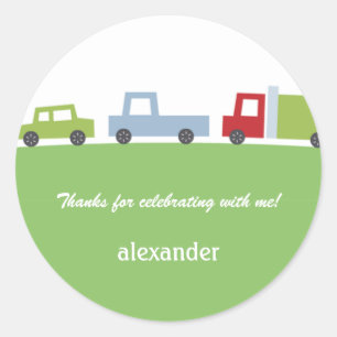 Rond Voitures Vroom Favoriser Sticker ou Enveloppe Scea
