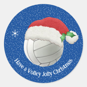Rond Volley-ball dans un Sticker Design de Santa Hat