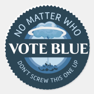 Rond Vote bleu Sticker Sceau d'enveloppe