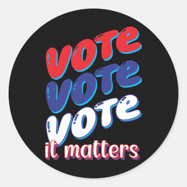 Rond Vote Vote Vote Vote C'Est Sticker (Devant)