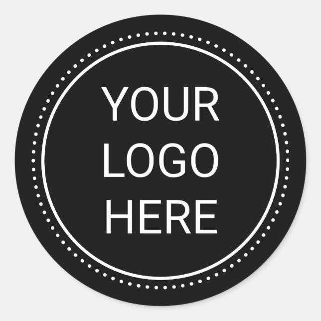 Rond Votre logo Business Classic Round Black Sticker (Devant)