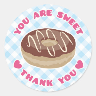Rond Vous Êtes Chocolat Chocolat Sticker Merci de Donut