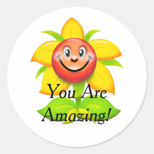 Rond Vous Êtes Extraordinaire Sticker Motif Fleur