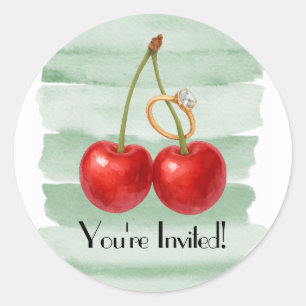 Rond Vous êtes Invited Cherries - Envelope Sticker