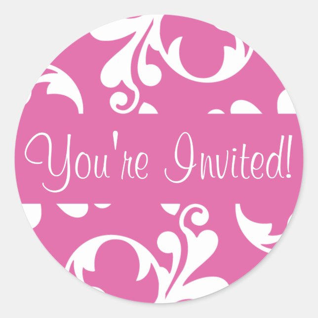 Rond Vous êtes Invited Leaf Flourish Envelope Sticker S (Devant)