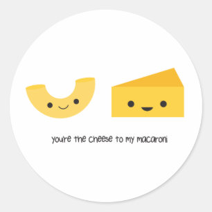 Rond Vous êtes le fromage à mon Sticker Macaroni