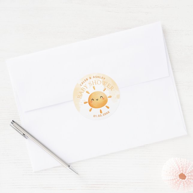 Rond Vous Êtes Mon Sticker Baby shower Sunshine (Enveloppe)