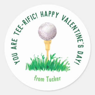 Rond Vous Êtes Tee-rific Golf Valentine Sticker