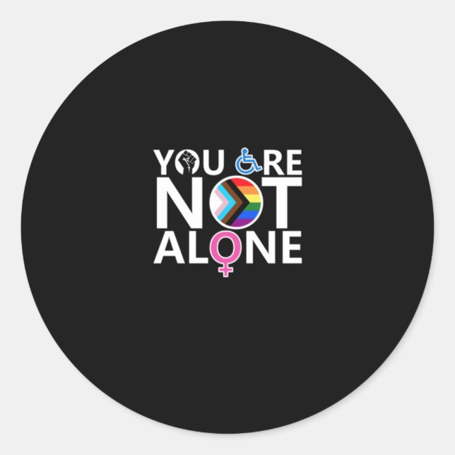 Rond Vous n'êtes pas seul (coeur) Sticker (Devant)